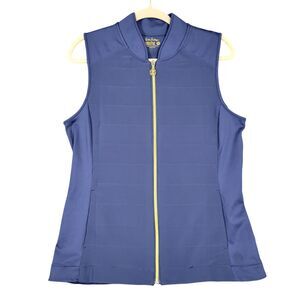 LILLY PULITZER 014914 Blue Luxletic Kimberline Hybrid Vest Quilted SIZE MEDIUM